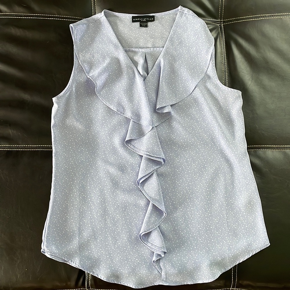 Lavender ruffle sleeveless top